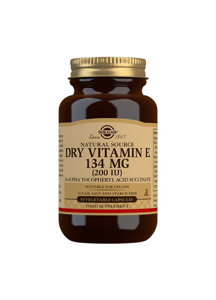 Solgar Dry Vitamin E 134 mg (200 IU) Vegetable Capsules