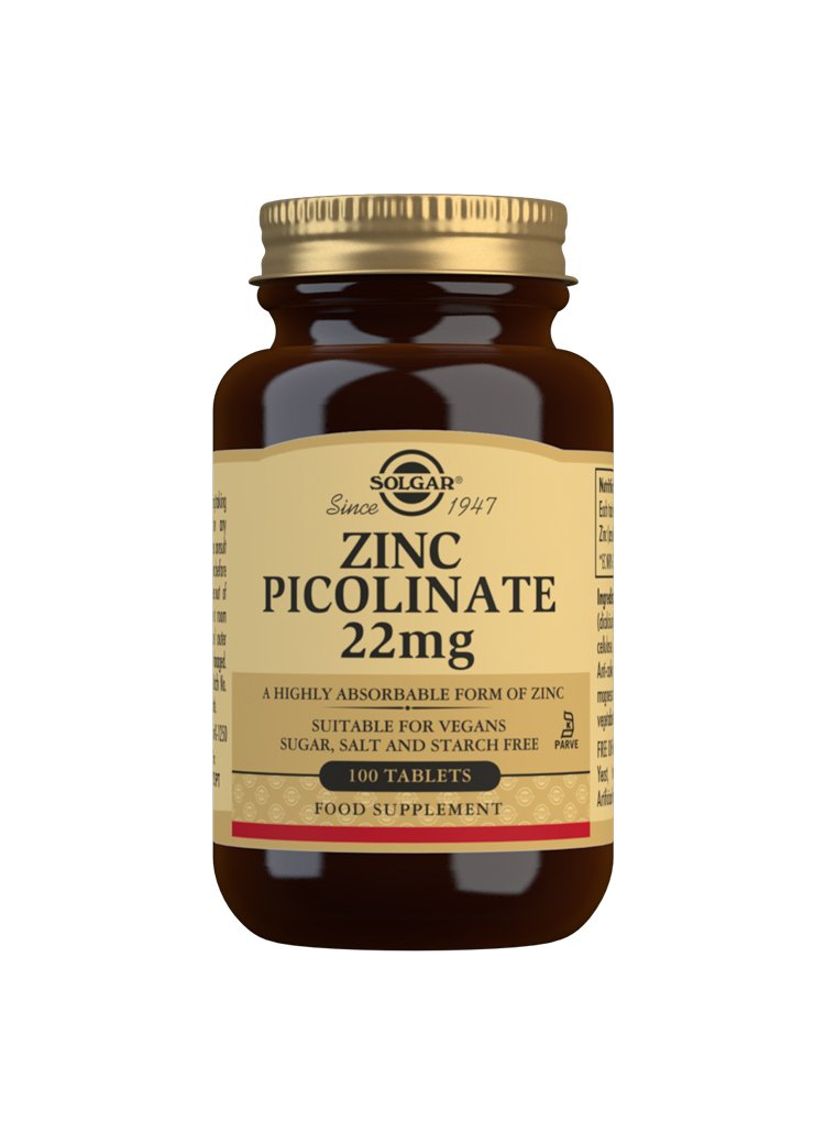 Solgar Zinc Picolinate 22 mg Tablets