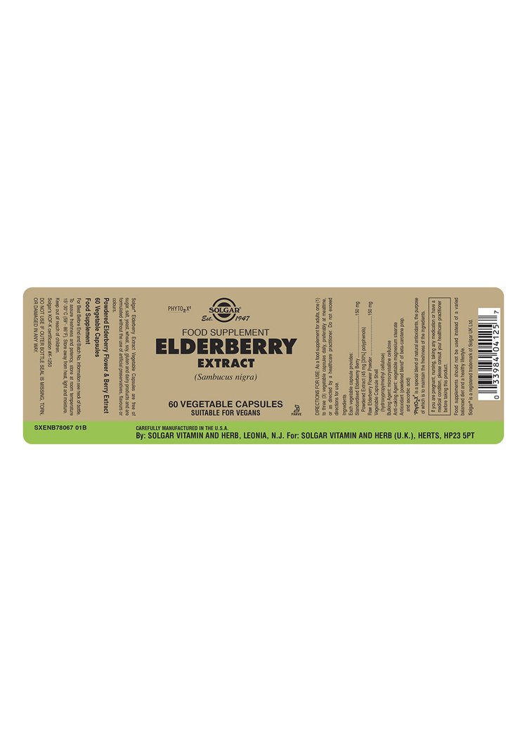 Solgar Elderberry Extract Vegetable Capsules