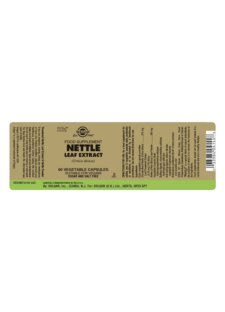 Solgar Nettle Leaf Extract Vegetable Capsules