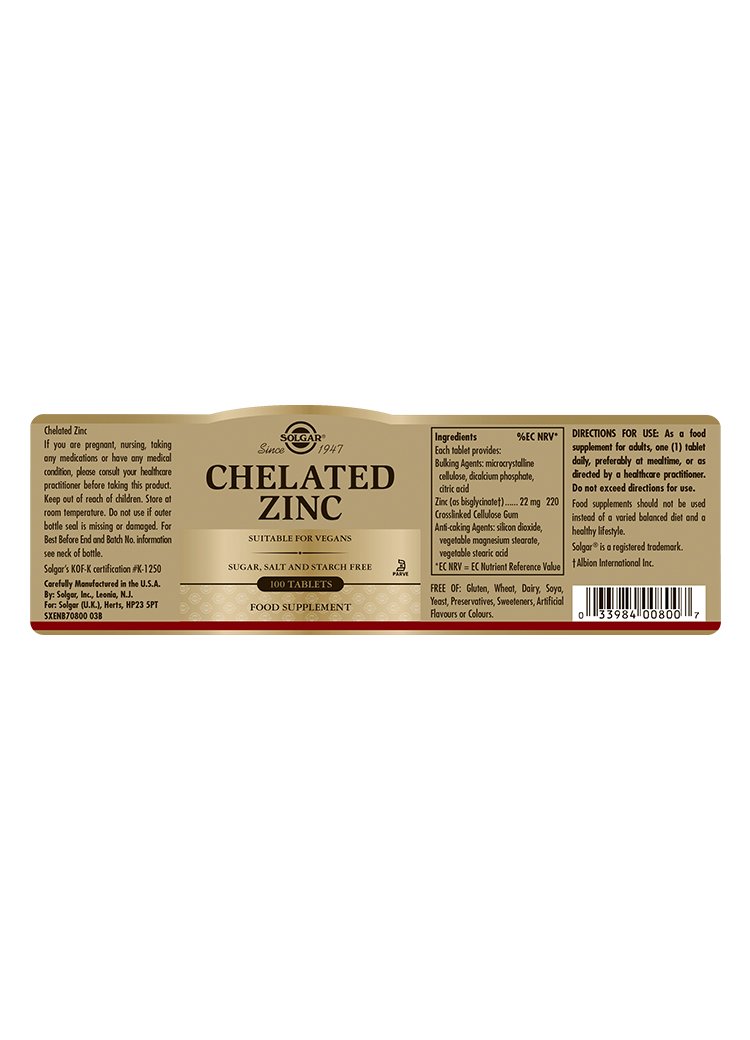 Solgar Chelated Zinc Tablets
