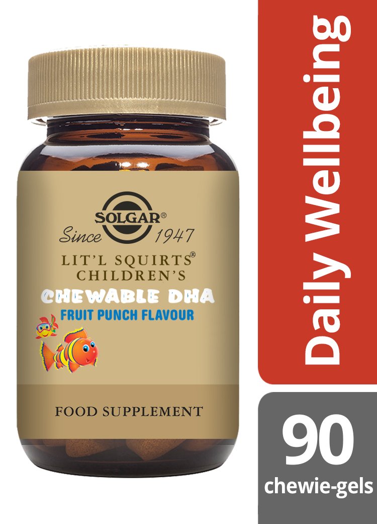 Solgar lit'l squirts(TM) Children's Chewable DHA Chewie-Gels(TM) Natural Fruit Punch Flavour