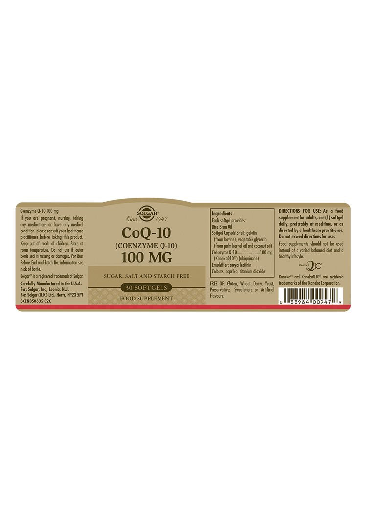 Solgar Coenzyme Q-10 100 mg Softgels