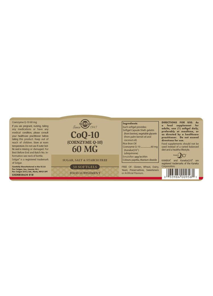 Solgar Coenzyme Q-10 60 mg Softgels