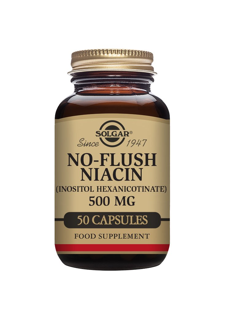 Solgar No-Flush Niacin 500 mg (Inositol Hexanicotinate) Vegetable Capsules