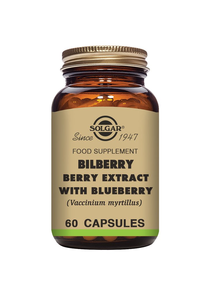 Solgar Bilberry Berry Extract with Blueberry Vegetable Capsules