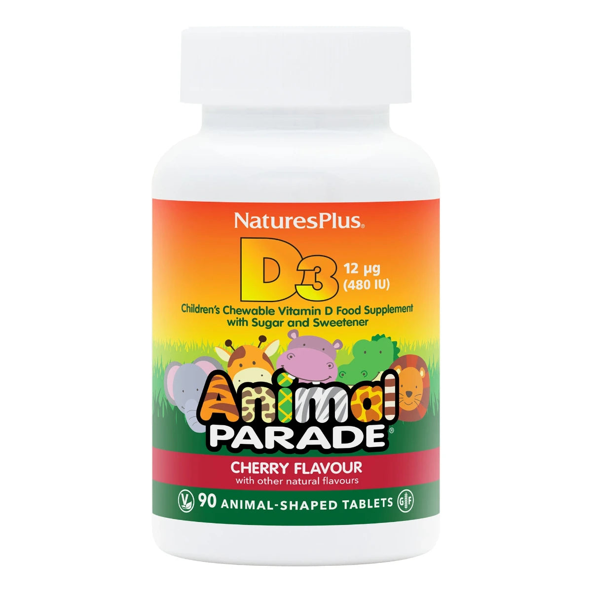 Nature's Plus Animal Parade Vitamin D3 480 IU Chewable Tablets