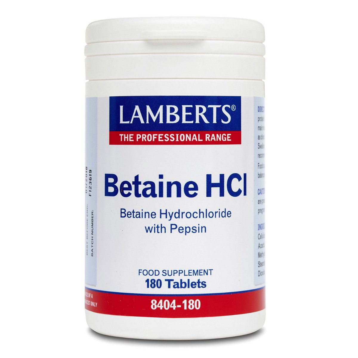 Lamberts Health Care Betaine HCl 324mg /Pepsin 5mg